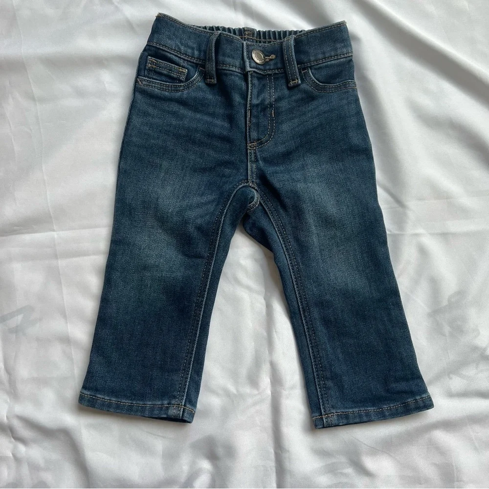 Old Navy Dark Denim Elastic Wait Jeans Size 6-12 Months
